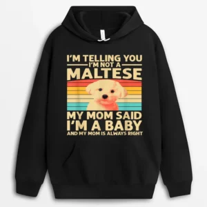 Funny Maltese Design For Mom Women Maltese Lover Dog Puppy Hoodie - Black